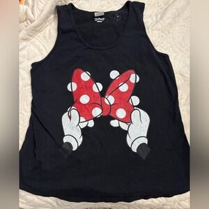 Disney Black Tank Top with Red and White Minnie Bow
